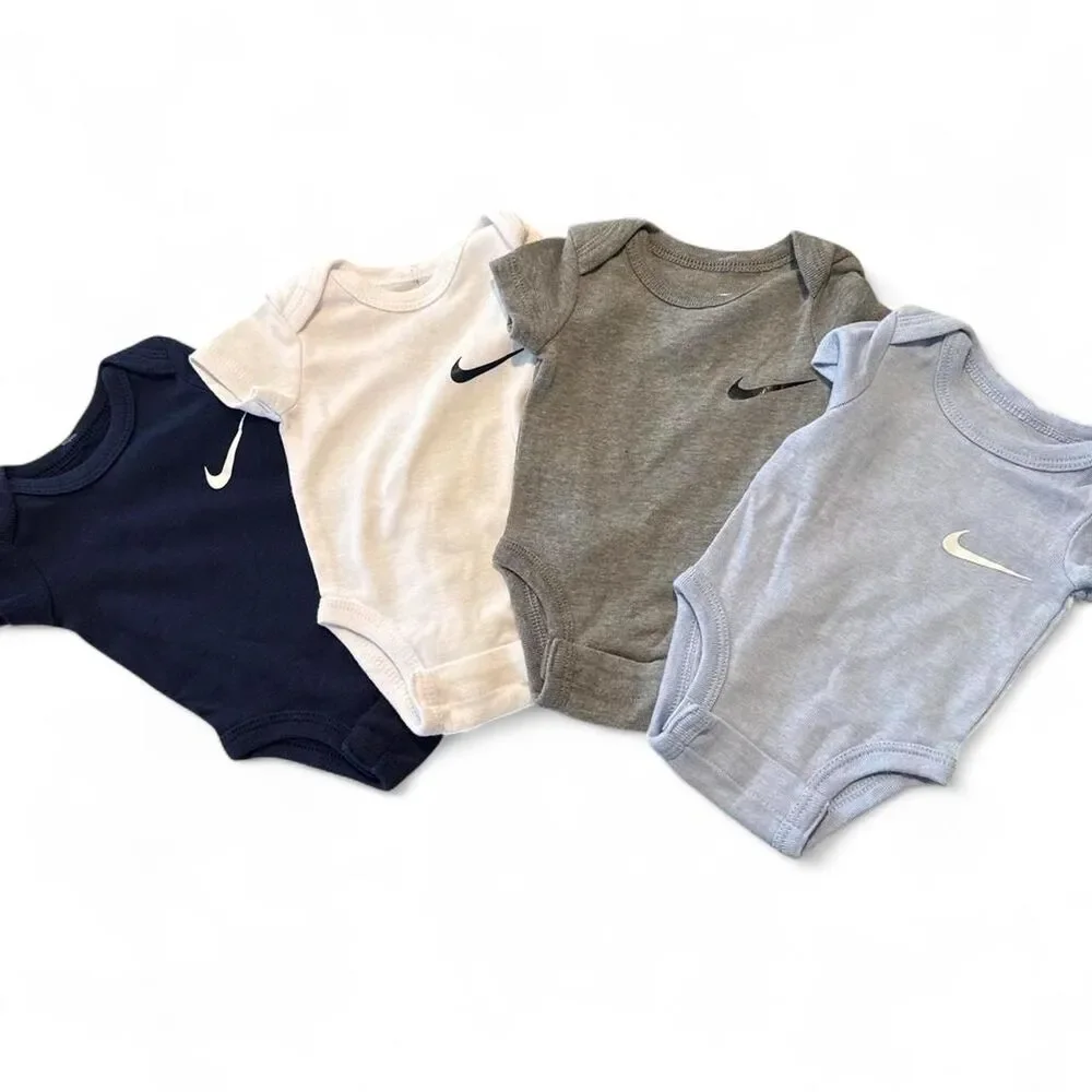 Nike Baby 4-Pack Bodysuit Onesie Bundle Newborn 0–3 Months Cotton